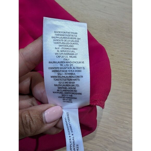 Lauren Ralph Lauren Georgette Dress Women's Size 6 Pink Floral Long Sleeve - Picture 16 of 16